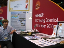 Thos Hearing, Thomas Hardye School, Dorchester, Dorset, Young Scientist of the Year, with his exhibit